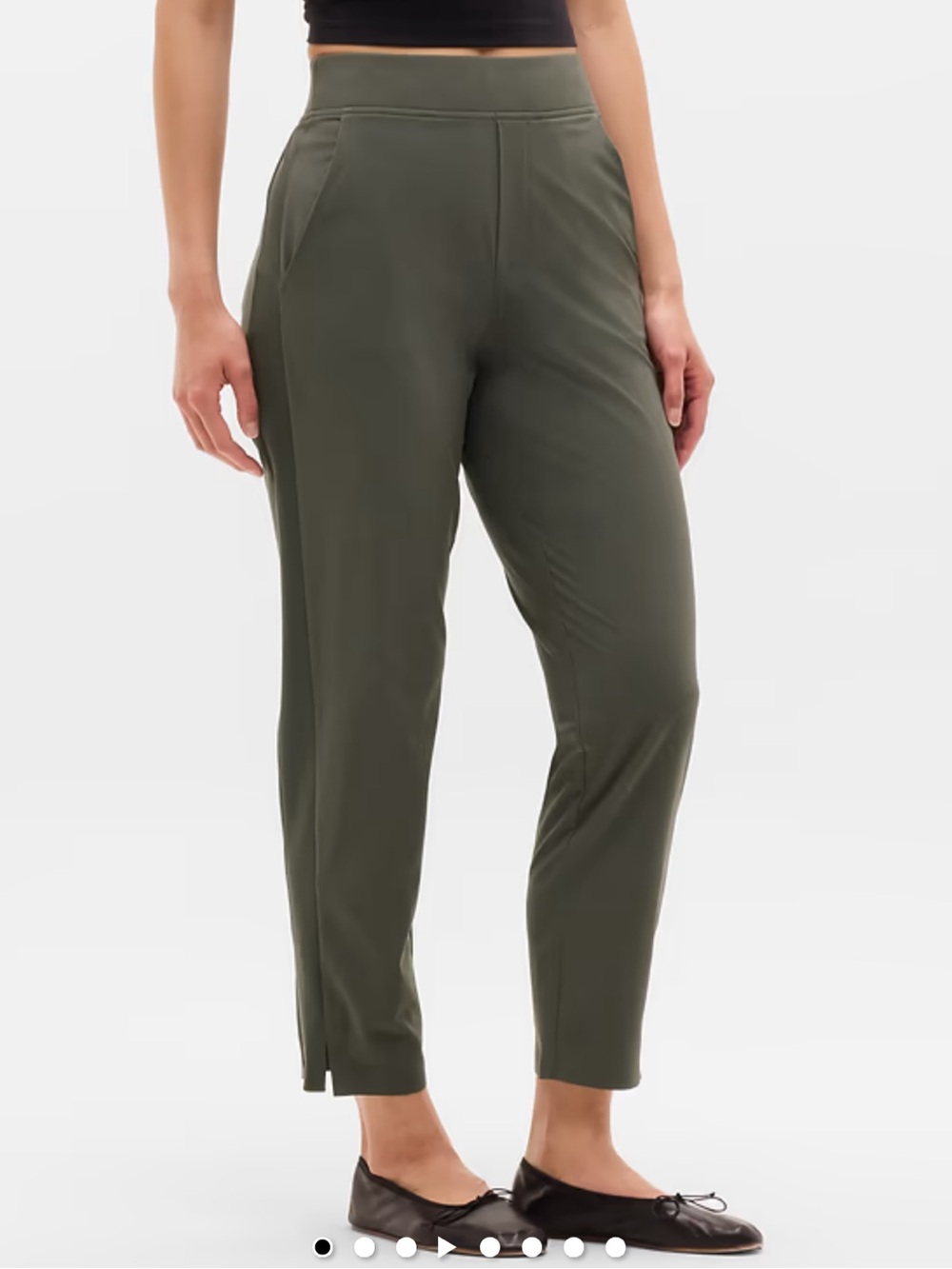 Athleta Olive Green High-Rise Ankle Pants